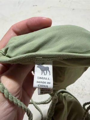 Abercrombie & fitch y2k Women’s Olive Green Triangle Bikini Top small thumbnail 6