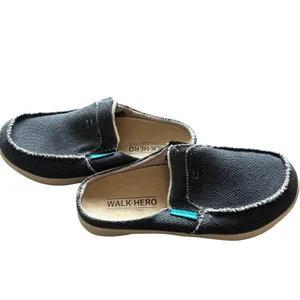 NEW Walk hero Comfort and Support Women's Canvas Slip on Clogs Mules Sz 7 Gray thumbnail 4
