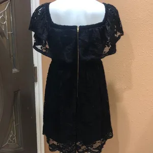 Francesca’s black lace off the shoulder dress thumbnail 5