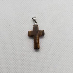 Tigereye Stone Cross Pendant thumbnail 3