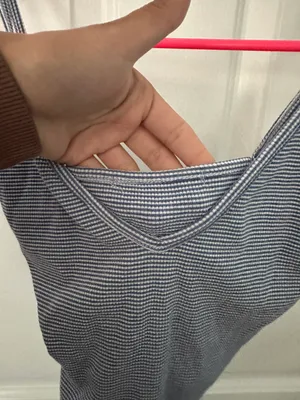 Brandy Melville Blue Striped Crop Tank Top thumbnail 4