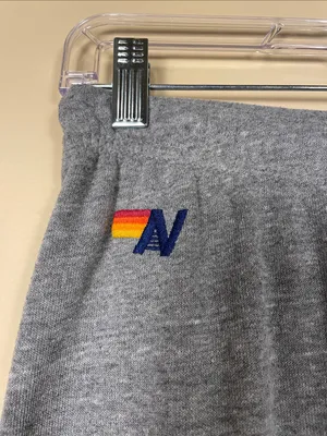 Aviator Nation Women’s Gray Striped Comfy Fleece Lined Jogger Sweatpants thumbnail 3
