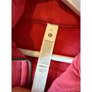 Lululemon rasberry pink scuba fleece fill zip with hood size 8 thumbnail 5