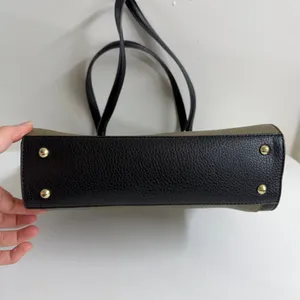 Anne Klein olive green cream colorblock faux leather lined zip shoulder purse thumbnail 5