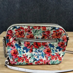 Kelly & Katie Floral Crossbody Bag White Red Blue Faux Leather Small Purse thumbnail 8