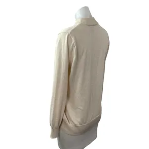 Tera Vera Women's Cream Long Sleeve Mock Neck Sweatshirt Sweater Top Size M thumbnail 3