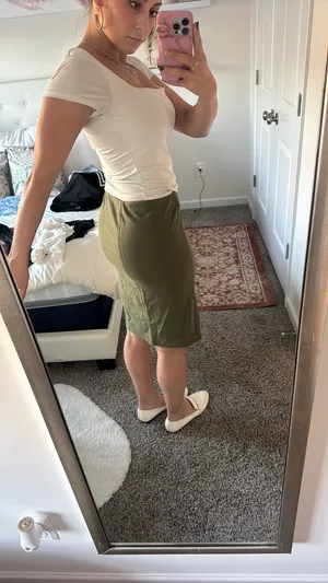 Olivia and Grace olive midi skirt Green thumbnail 2