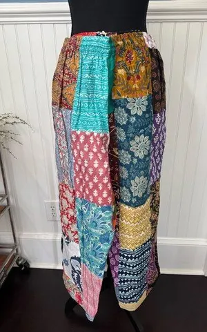 Kathmandu Imports NWT Kantha Patchwork Wide Leg Drawstring Pants ~ One Size Fits Most thumbnail 2