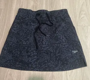 Speedo Black &  Patterned Swim Skort thumbnail 1