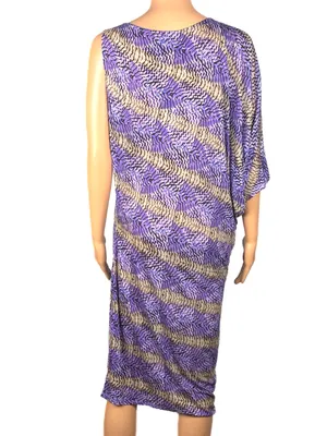 BCBGMAXAZRIA KESI Purple One-Shoulder Lightweight Dress NEW WITH TAGS Medium thumbnail 7