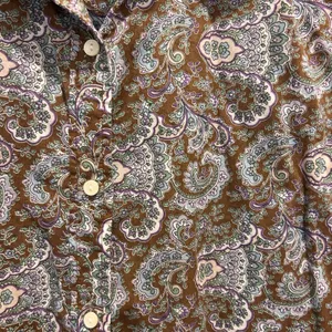 Gap Women's Brown Paisley Print Button Down Long Sleeve Shirt Medium‎ Roll Tab thumbnail 4