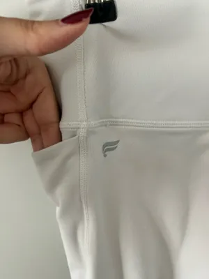Fabletics White PureLuxe High-Waisted Crossover 7/8 Leggings thumbnail 4