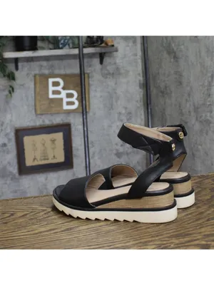 Giani Bernini Womens Constancia Ankle Strap Wedge Sandals Black Smooth 6M thumbnail 2