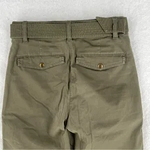 J.‎ Crew Womens High Rise Belted Military Pant Olive Green Utility Pockets 00 thumbnail 8