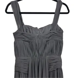 Vera Wang Charcoal Gray Ruched Bodice Chiffon Maxi Formal Dress Gown Size‎ 8 thumbnail 7