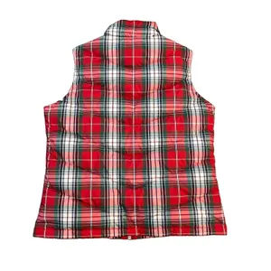 Lands End Women's Tartan Plaid Puffer Vest Medium‎ Petite Down Feathers thumbnail 2