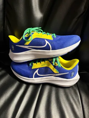 Nike Pegasus 40 Men's Size 8 Brazil Road Running Shoes FN0020-401 Blue/Yellow thumbnail 2