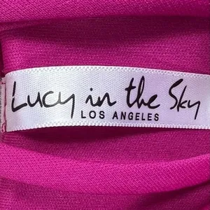 Lucy in the Sky Balloon Sleeve Mini Dress Fuchsia Pink Flirty Birthday Size M thumbnail 6