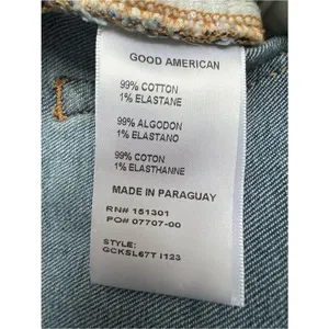 Good American Good Classic Straight Leg Jeans with Knee Slits Indigo123 Size 6 thumbnail 11