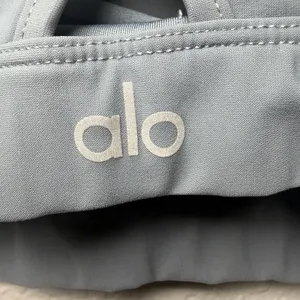 Alo‎ Yoga Warrior Ripped Sports Bra Gray Cross Back Strappy Size S Yoga Gym Chic thumbnail 9