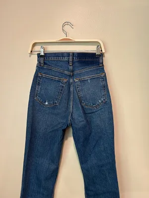 Abercrombie and Fitch the straight ankle ultra high rise jeans thumbnail 6