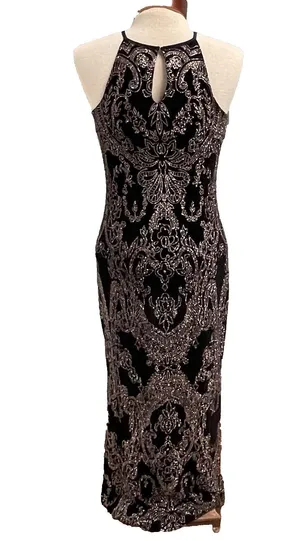 Vintage Y2K Jump Black Maxi Dress 7/8 Fairy Grunge Prom Hoco Glitter Whimsigoth thumbnail 4