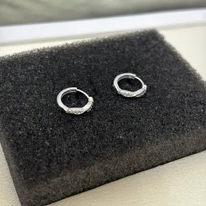 13mm CZ Small Hoop Earrings for Men Women Streetwear Punk Hip Hop Unisex Earring thumbnail 2