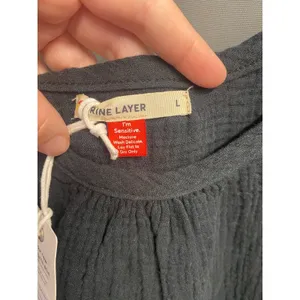 Marine Layer Cropped Blouse Top Womens Large Gray Scoop Neck Flutter Sleeve B55 thumbnail 3