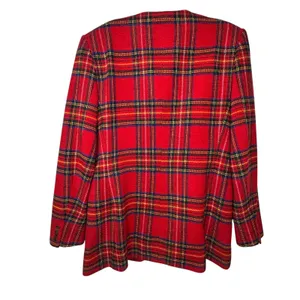 VTG Breeches Red Tartan Plaid Skirt‎ Suit Set Womens 8 Wool Blend Blazer Skirt thumbnail 14