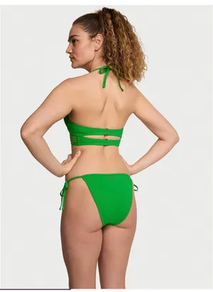 Victoria's Secret Emerald Green Two-Piece Bikini Set 32A top & small bottom NWT thumbnail 7