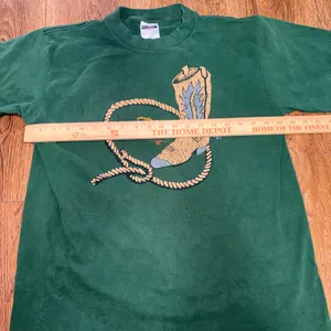 VTG Tultex Western Cowboy Boot Lasso Graphic T-Shirt Green‎ Womens L 90s Cotton thumbnail 4