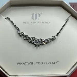 Bomb Party Necklace RBP4900 “The Layla Necklace” Cubic Zirconia on Hematite NWT thumbnail 1