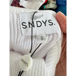 SNDYS Skirt Women Size S‎ White Wrap Midi Ribbed Knit Casual Summer SFK054 thumbnail 6