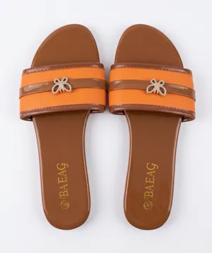BAEAG Women's Orange Slide Sandals Size 9 thumbnail 1