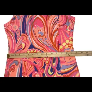 Lilly Pulitzer Multi Reef Retreat Whiting Shift Dress Stretch Terry Knit XS thumbnail 4