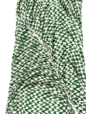 Celandine for Anthropologie The Gabbie Strapless‎ Ruched Green Maxi Dress L thumbnail 5