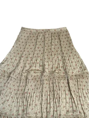 Polo Ralph Lauren Pleated Ruffle Floral Maxi Skirt Cottagecore Old Money Prairie thumbnail 5