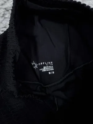Offline by Aerie Real Me Smocked Super Flare Leggings Black Size Medium thumbnail 4