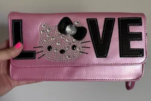 Hello Kitty 2012 Metallic Pink Rhinestone Clutch NEW thumbnail 1