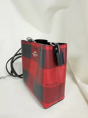 coach Mini Town Bucket Bag With Buffalo Plaid Print c7267 thumbnail 5