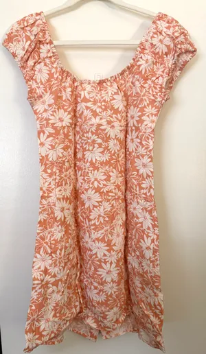 Blu Pepper Blossoms Of Belief Apricot Floral babydoll dress thumbnail 3
