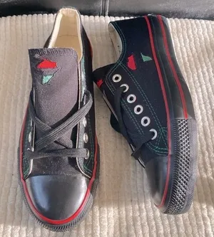 NEW🎉 African Pride Canvas Sneakers with Red & Green Accents Size 40/9 US thumbnail 1