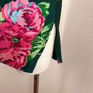 Betsey Johnson Intimates dark green floral mini slip dress thumbnail 4