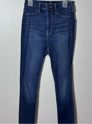 Hollister Women Blue Denim Advanced Stretch Ultra High Rise Jean Jegging size 3S thumbnail 2