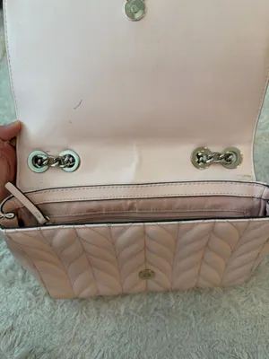 Kate Spade New York pink quilted crossbody bag with leaf-like stitching thumbnail 5