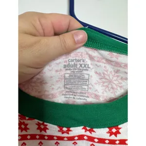 Carter's Pajama Set Adult XXL Red White Fair Isle Excellent Snowflake Holiday thumbnail 3