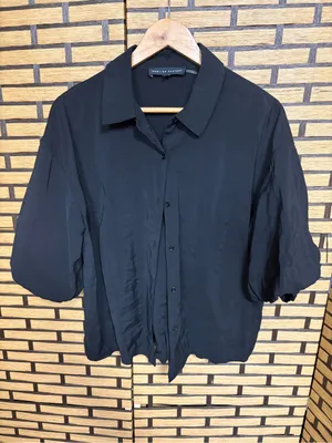 English Factory Black Balloon Sleeve Blouse Size XS thumbnail 2