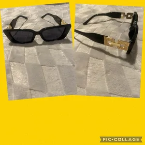 Sunglasses Bllack With Gold Trim.. Worn once thumbnail 2