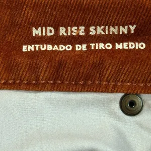 NWT Universal Thread Size 2 reg Burnt Orange rust Corduroy Mid Rise Skinny Pants thumbnail 6