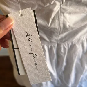 NWT All in Favor White Strapless Mini Dress | Size: L thumbnail 5